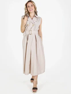 Monte Cervino Abito da donna smanicato stile trench in misto cotone