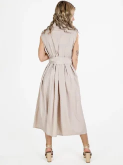 Monte Cervino Abito da donna smanicato stile trench in misto cotone