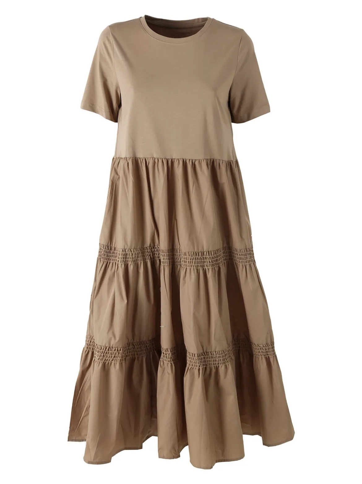 Monte Cervino Abito donna in cotone a maniche corte - khaki