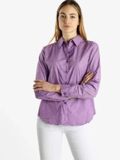Monte Cervino Camicia donna a maniche lunghe con strass colorati