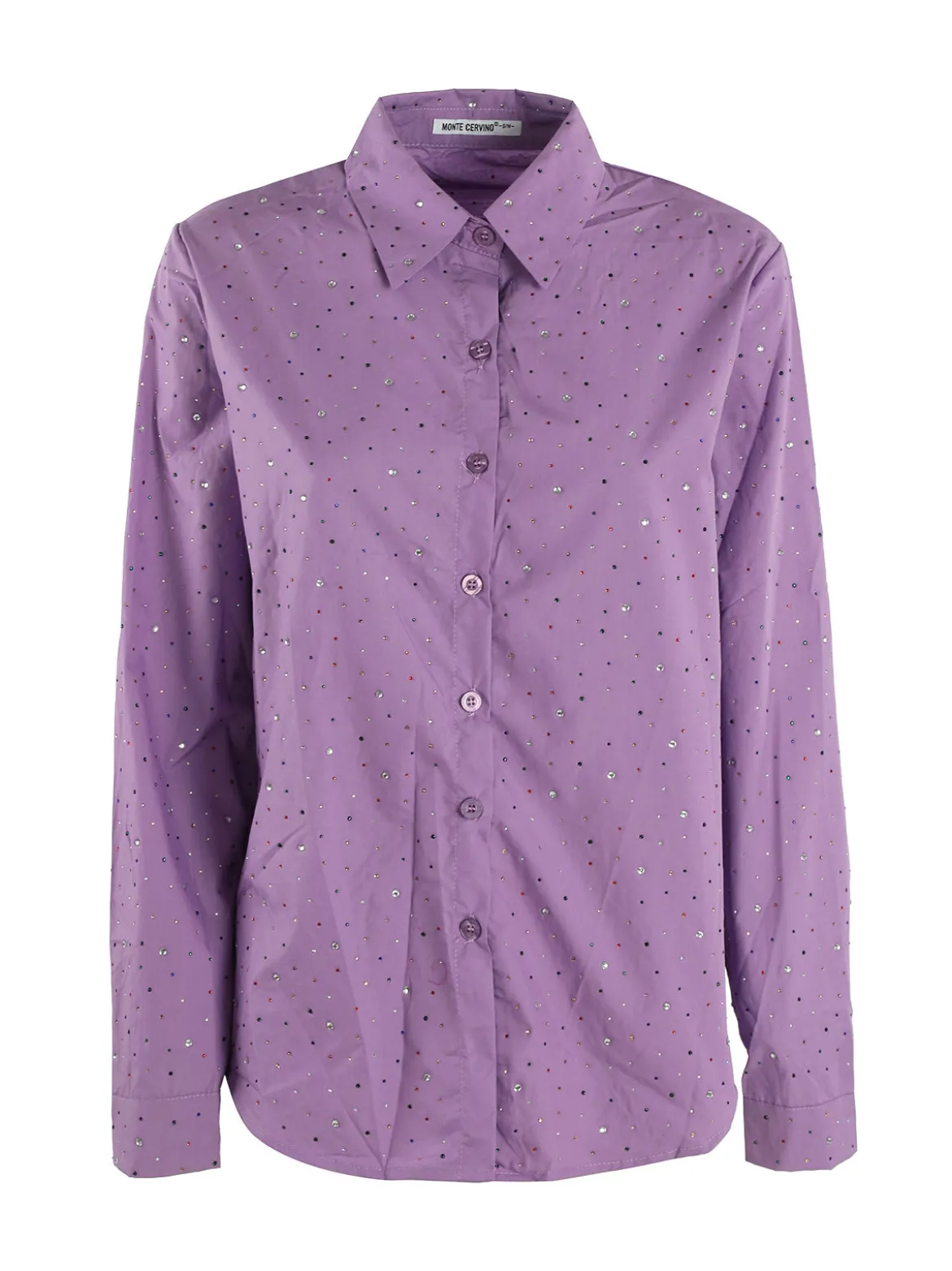 Monte Cervino Camicia donna a maniche lunghe con strass colorati