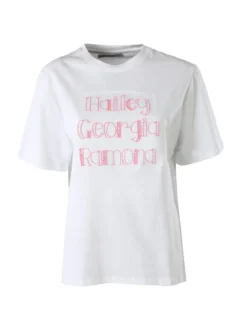 Monte Cervino T-shirt da donna in cotone con ricami - rosa
