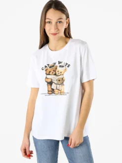 Monte Cervino T-shirt donna orsetto in cotone - bianco