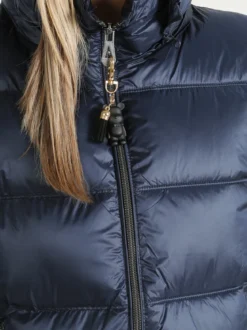 Mont Rose Giubbotto donna imbottito con cappuccio e zip - blu scuro