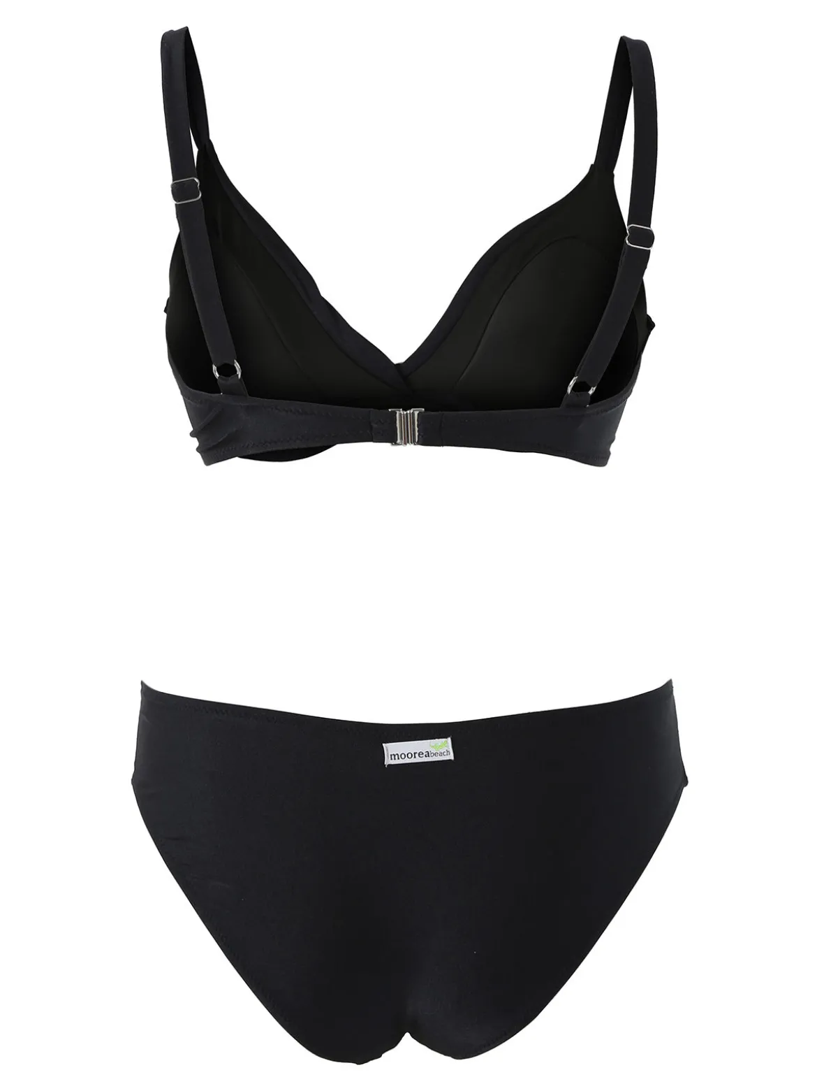 Moorea Beach Bikini donna con coppe imbottite senza ferretto e slip - nero