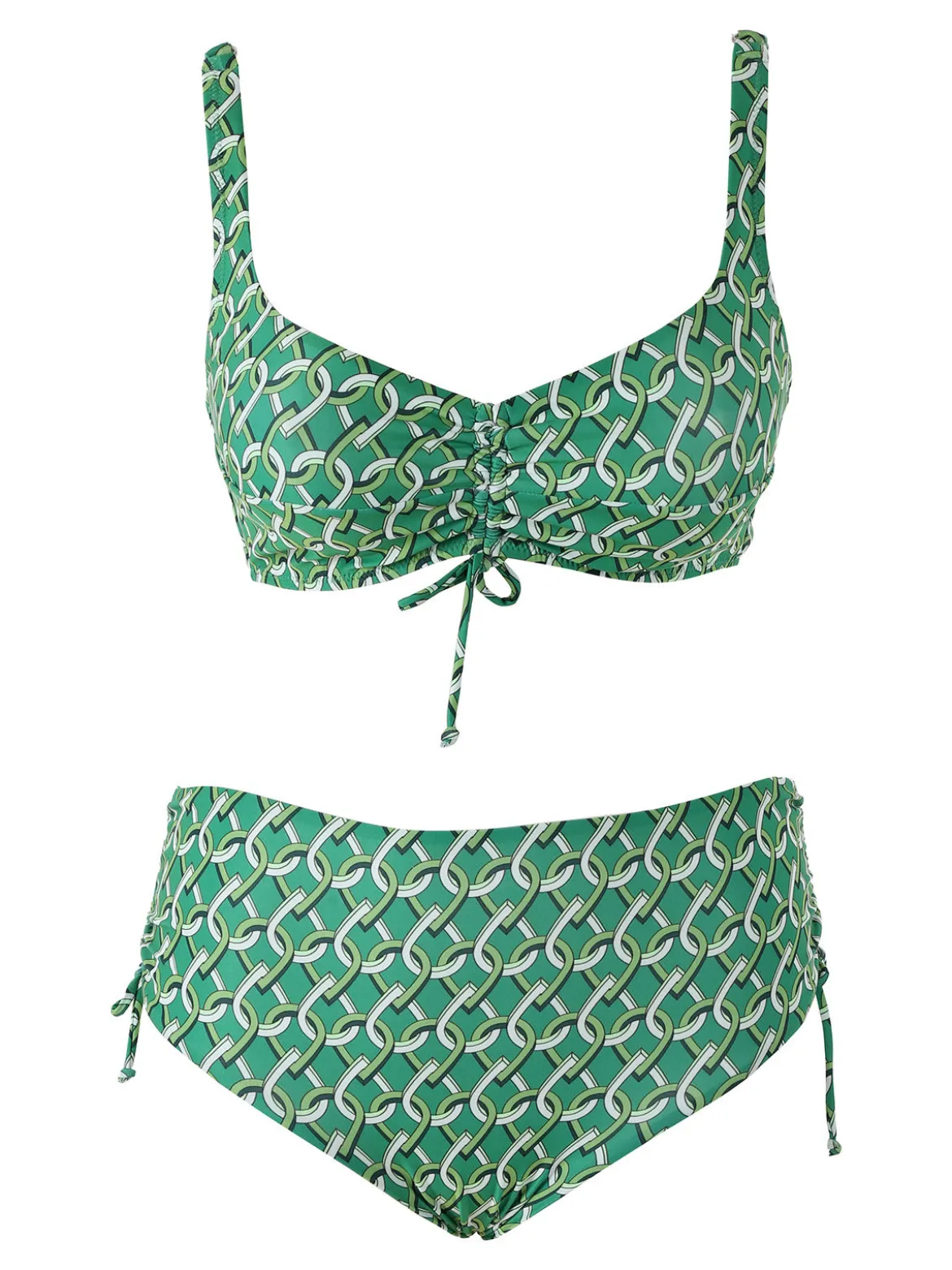 Moorea Beach Bikini donna sfoderato senza ferretto e slip con coulisse laterali - verde