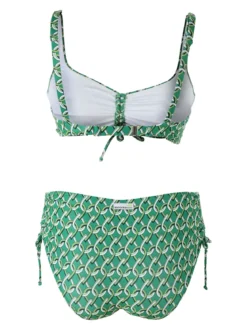 Moorea Beach Bikini donna sfoderato senza ferretto e slip con coulisse laterali - verde