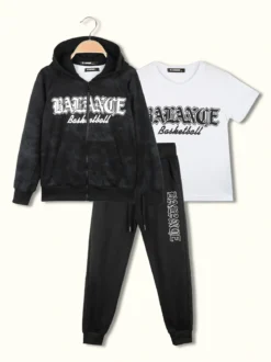 Mr Jek Completo da ragazzo 3 pezzi con cappuccio e zip