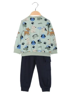 Mr Jek Completo tuta da neonato 2 pezzi girocollo con stampe - verde chiaro