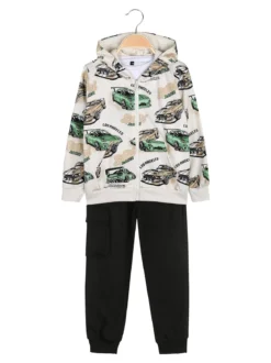 Mr Jek Completo tuta 3 pezzi da bambino con cappuccio e zip - beige
