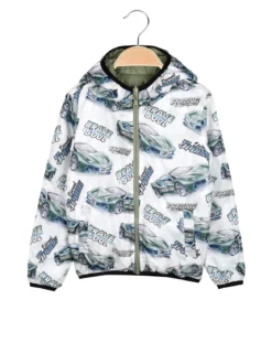Mr Jek Giubbino 100 grammi da ragazzo reversibile con cappuccio e zip - verde chiaro