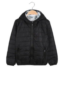 Mr Jek Giubbino 100 grammi da ragazzo reversibile con cappuccio e zip - nero