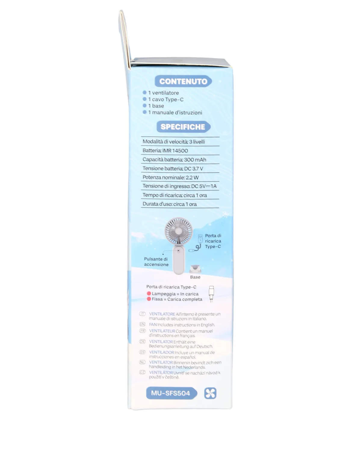 Mulin Ventilatore con supporto per cellulare - blu