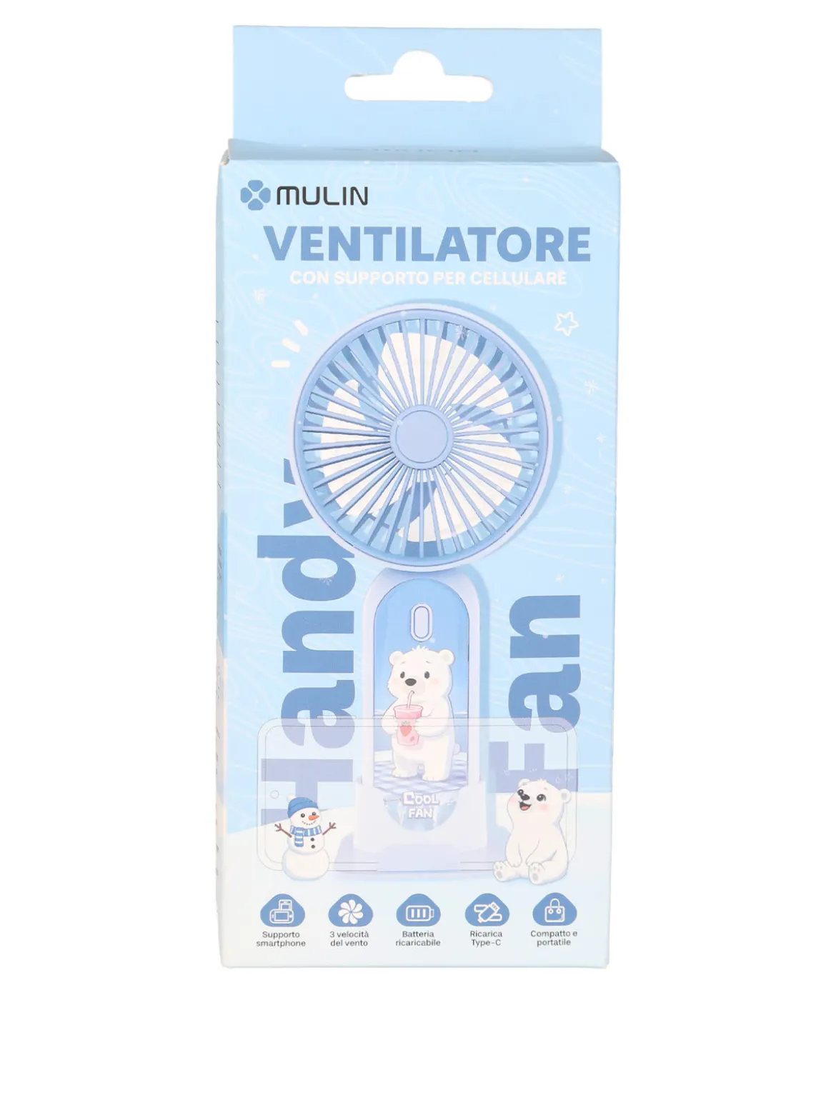 Mulin Ventilatore con supporto per cellulare - blu