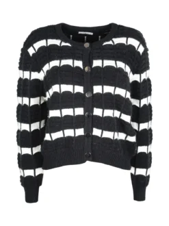 M & V Cardigan donna in maglia bicolore con bottoni