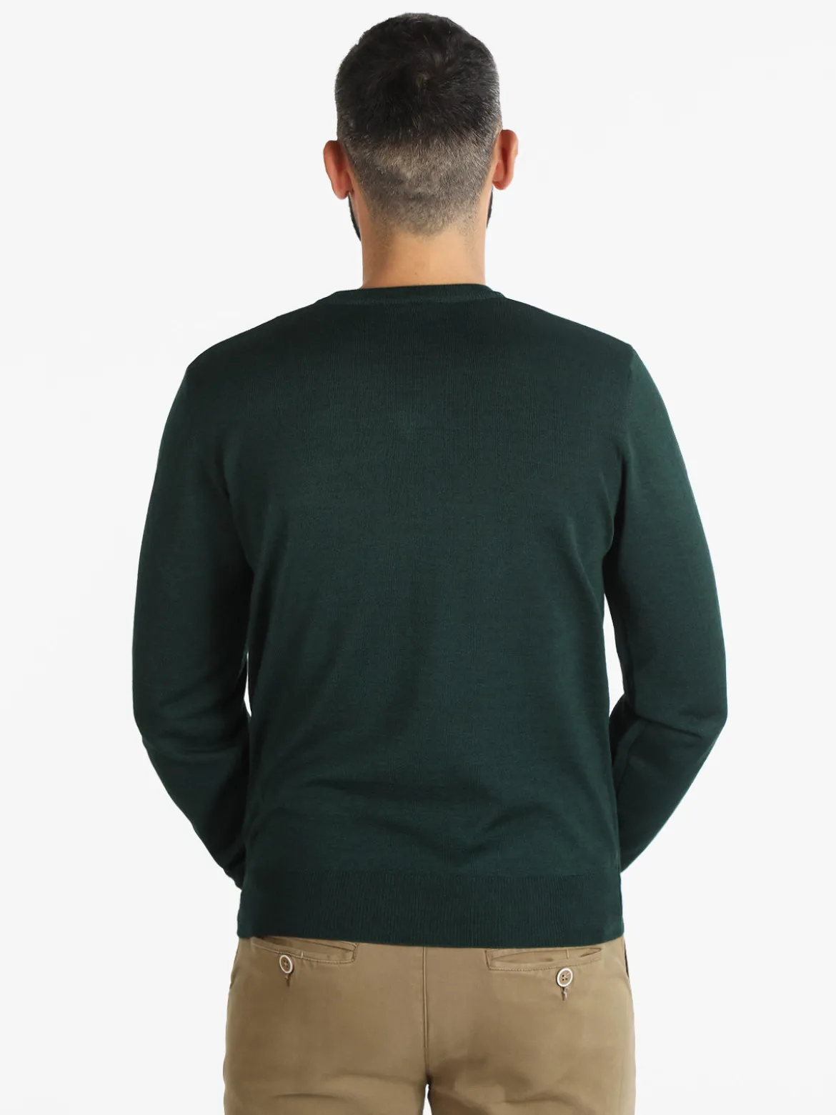 Mv Pullover da uomo misto lana con scollo a V