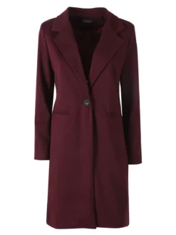 My Station Cappotto donna spigato in simil lana - bordeaux
