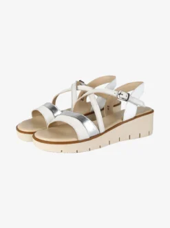 Nakoa Sandali donna in pelle con zeppa