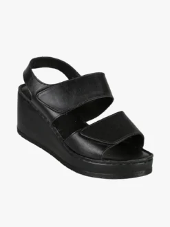 Nakoa Sandali donna in pelle con zeppa e plateau