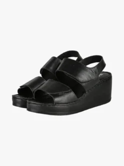 Nakoa Sandali donna in pelle con zeppa e plateau