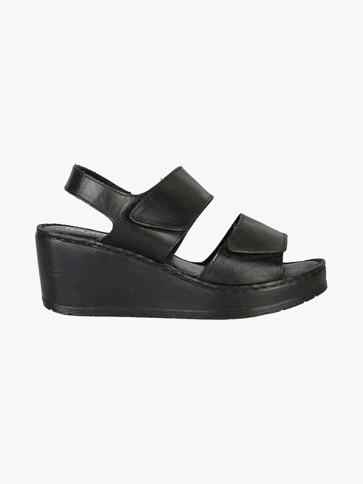 Nakoa Sandali donna in pelle con zeppa e plateau