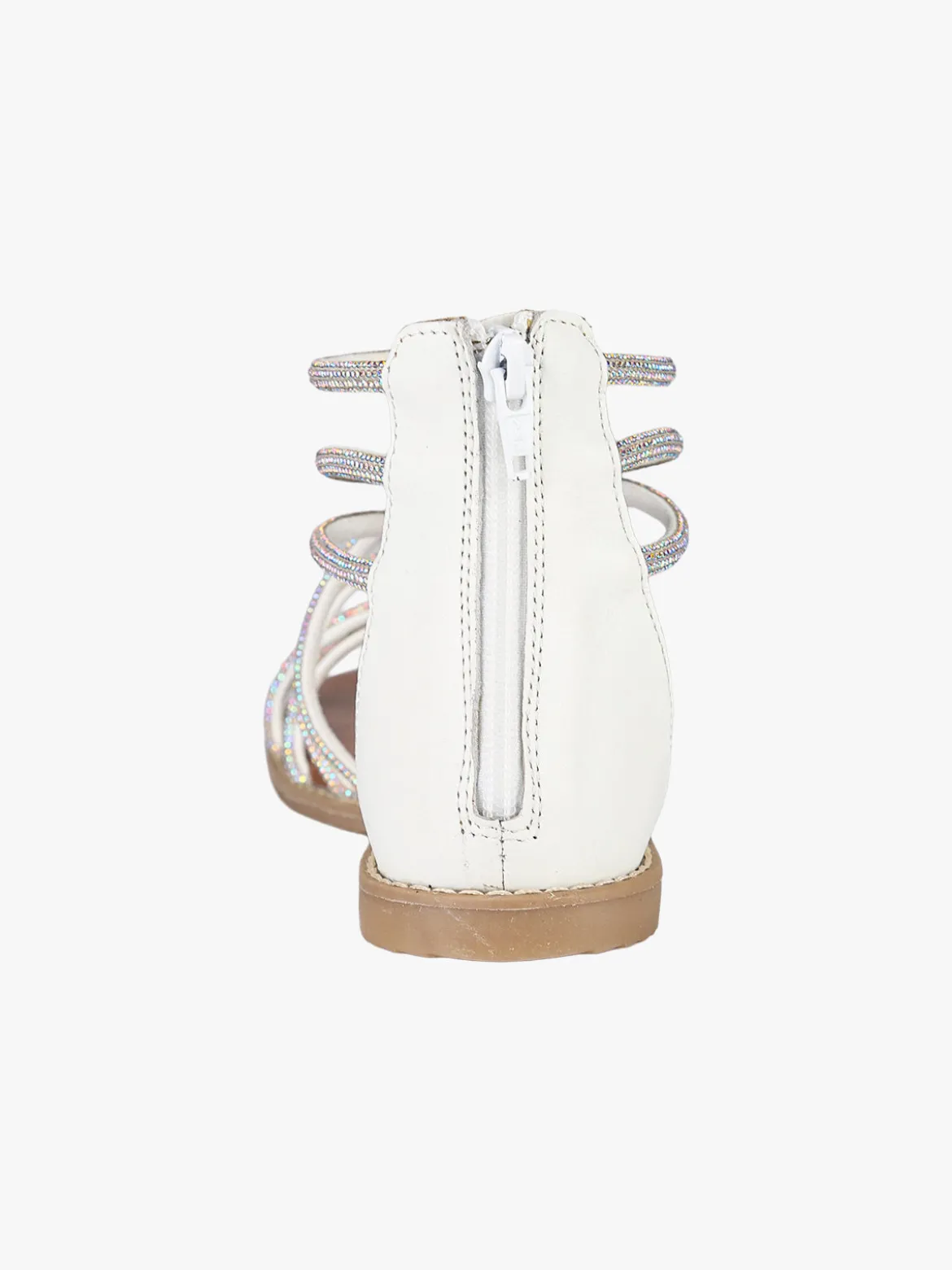 Nakoa Sandali gioiello in pelle da donna con tallone chiuso e zip
