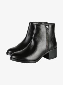 Nakoa Stivaletti donna in pelle con tacco largo - nero