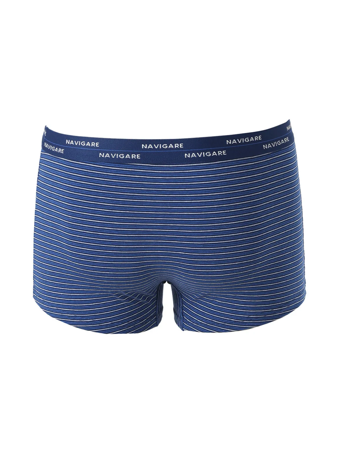 Navigare Boxer da uomo in cotone con stampa a righe sottili - blu