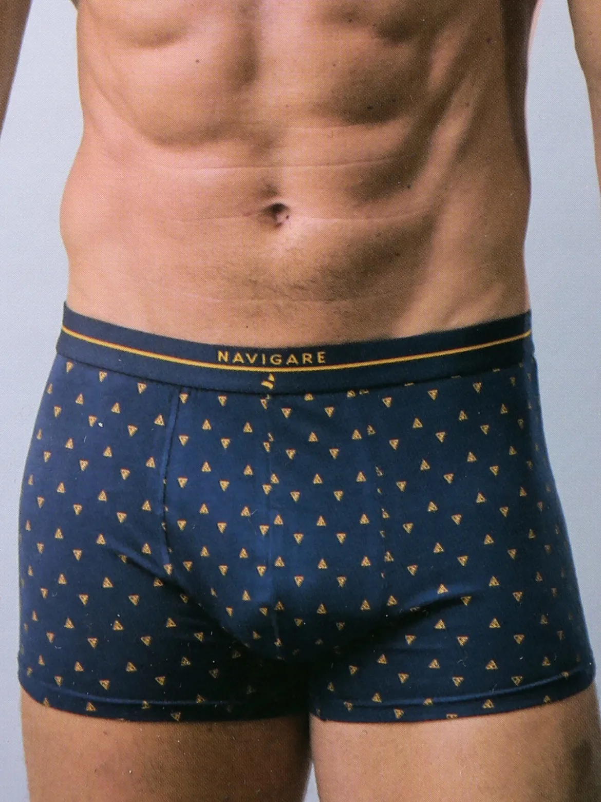 Navigare Boxer uomo in cotone con stampe - blu scuro