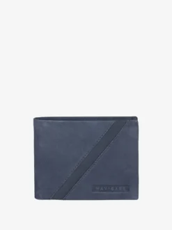 Navigare Portafoglio da uomo in pelle suede - blu