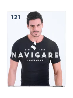 Navigare T-shirt intima da uomo girocollo in caldo cotone - bianco