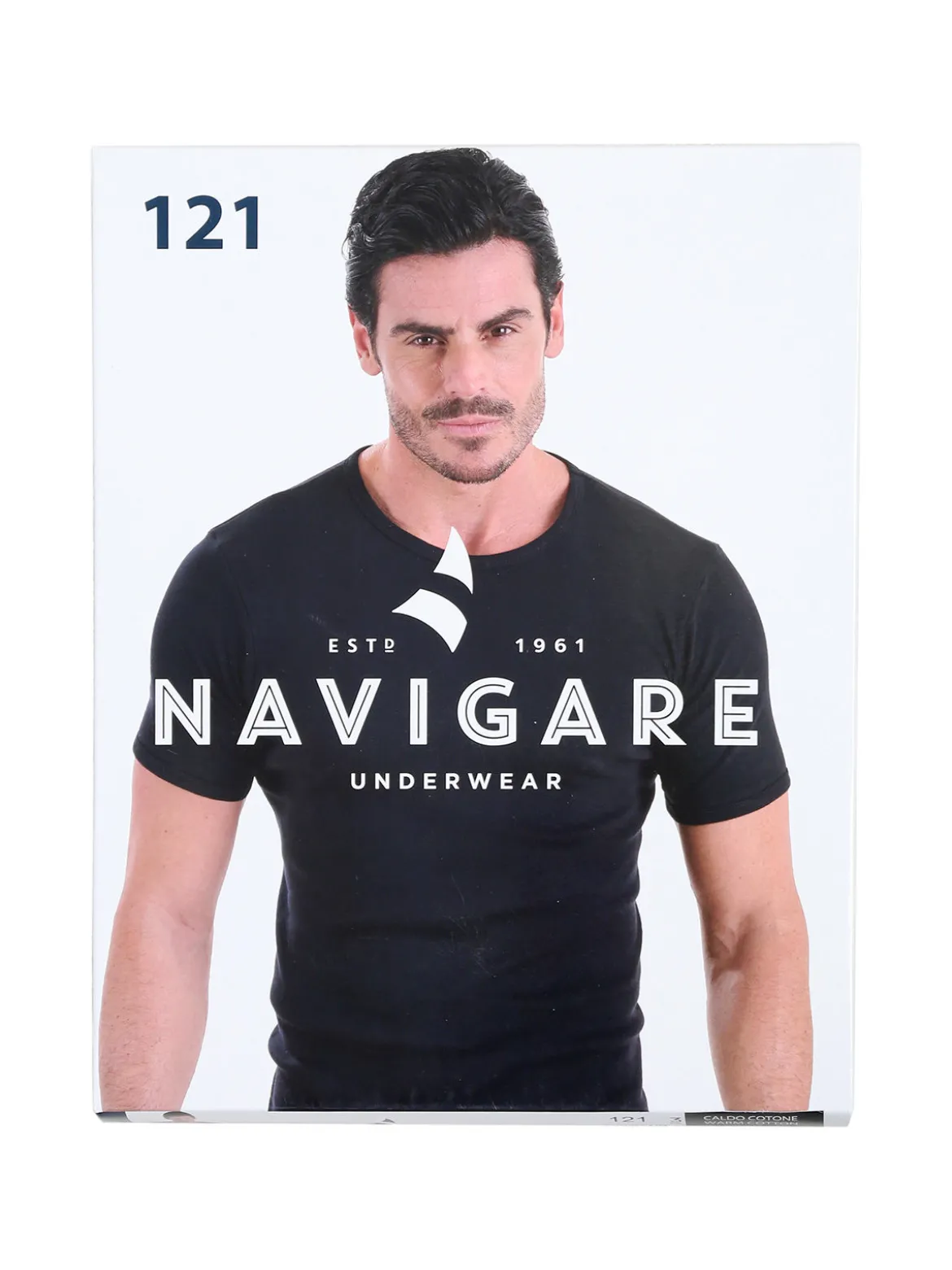 Navigare T-shirt intima da uomo girocollo in caldo cotone - bianco