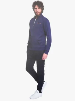 Navy Sail Completo tuta da uomo full zip con interno felpato - bluette
