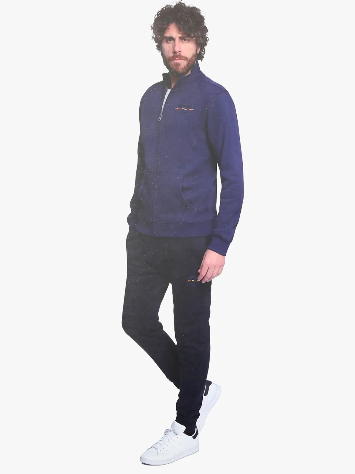 Navy Sail Completo tuta da uomo full zip con interno felpato - bluette