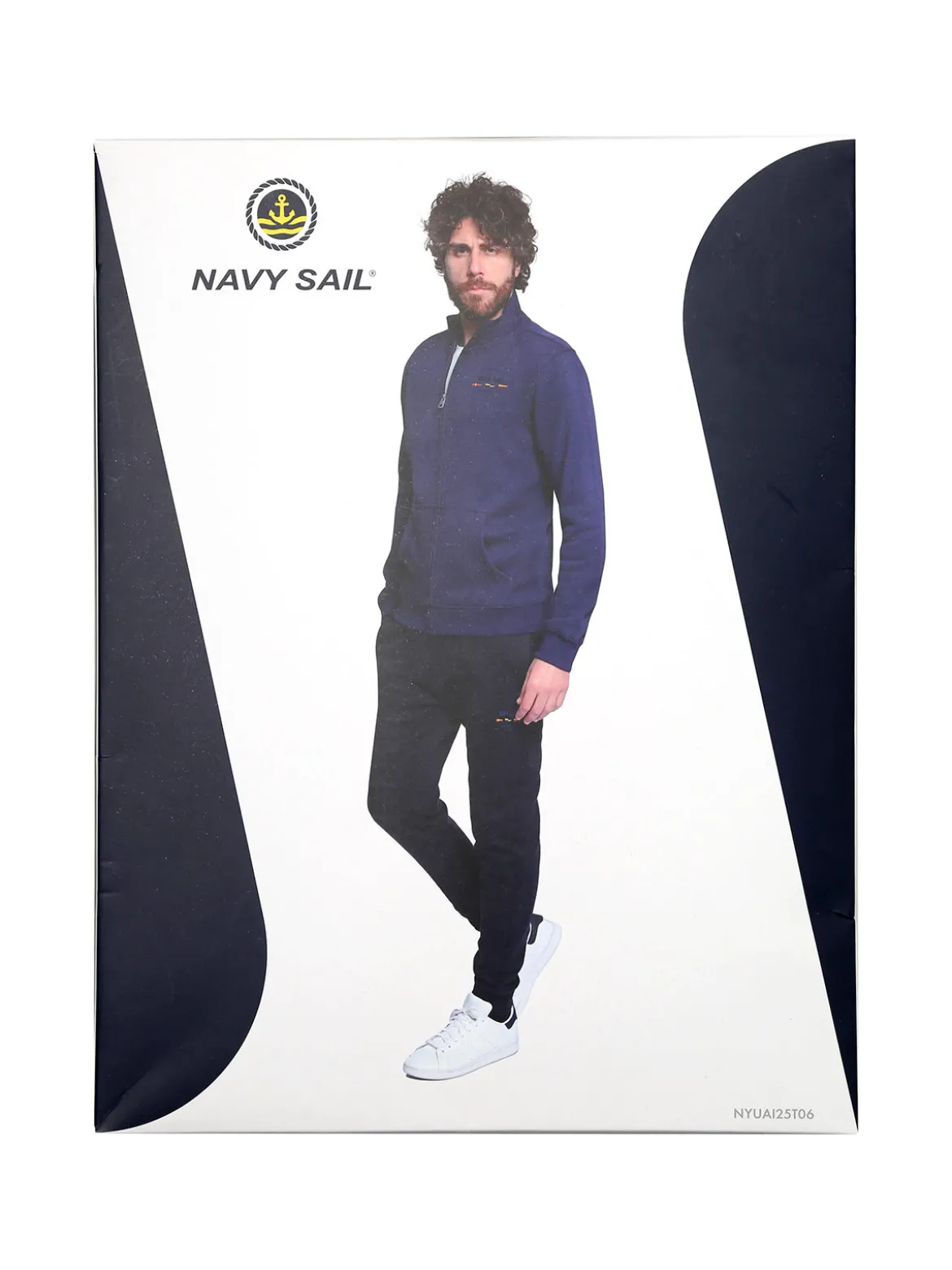 Navy Sail Completo tuta da uomo full zip con interno felpato - bluette