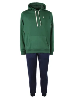 Navy Sail Completo tuta felpata da uomo con cappuccio - verde