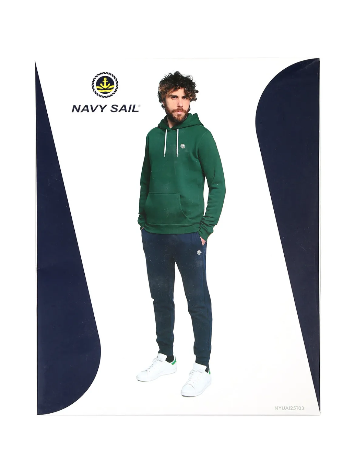 Navy Sail Completo tuta felpata da uomo con cappuccio - verde