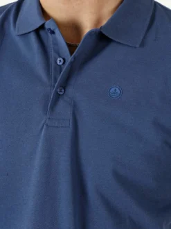 Navy Sail Polo da uomo in cotone a maniche corte - blu