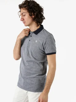 Navy Sail Polo da uomo in cotone a maniche corte con logo - blu scuro