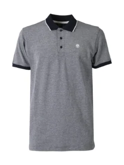 Navy Sail Polo da uomo in cotone a maniche corte con logo - blu scuro
