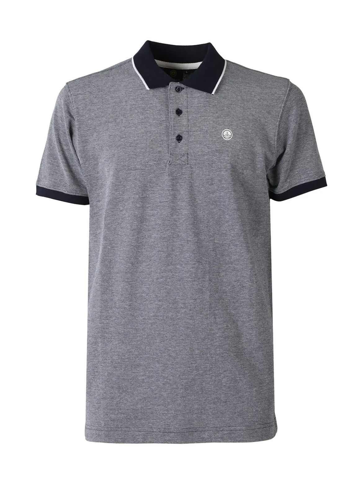 Navy Sail Polo da uomo in cotone a maniche corte con logo - blu scuro