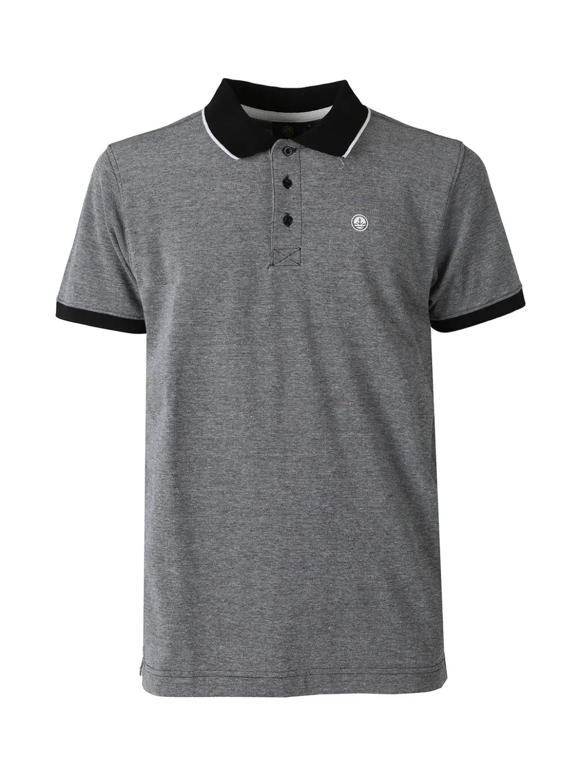 Navy Sail Polo da uomo in cotone a maniche corte con logo - nero