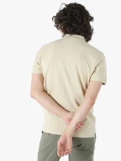 Navy Sail Polo da uomo in cotone a maniche corte - naturale