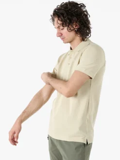 Navy Sail Polo da uomo in cotone a maniche corte - naturale