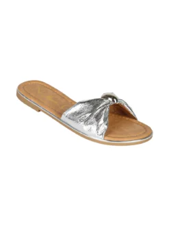 Nazareno Gabrielli Ciabatta donna con nodo - argento