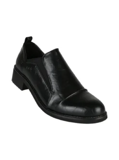 Nazareno Gabrielli Mocassini donna in ecopelle con tacco largo - nero