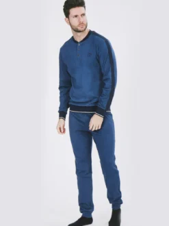 Nazareno Gabrielli Pigiama lungo da uomo in cotone
