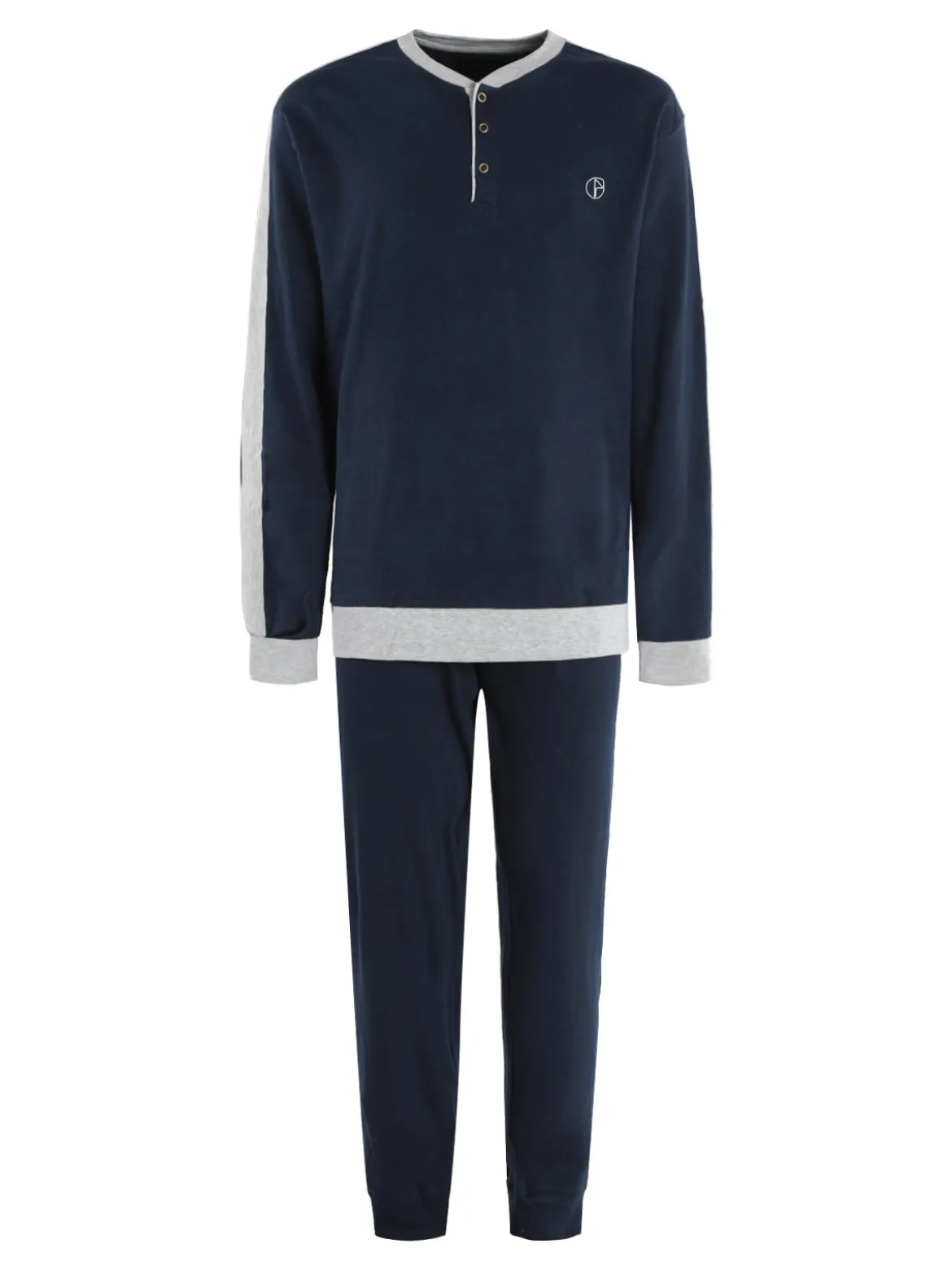Nazareno Gabrielli Pigiama lungo da uomo in cotone