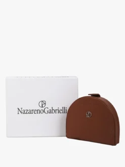Nazareno Gabrielli Portamonete slim in pelle con bottone