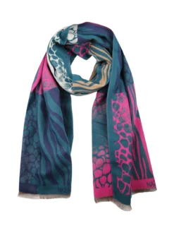 Nazareno Gabrielli Sciarpa donna con stampe animalier - fucsia